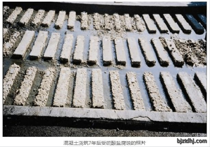 混凝土被硫酸盐腐蚀后